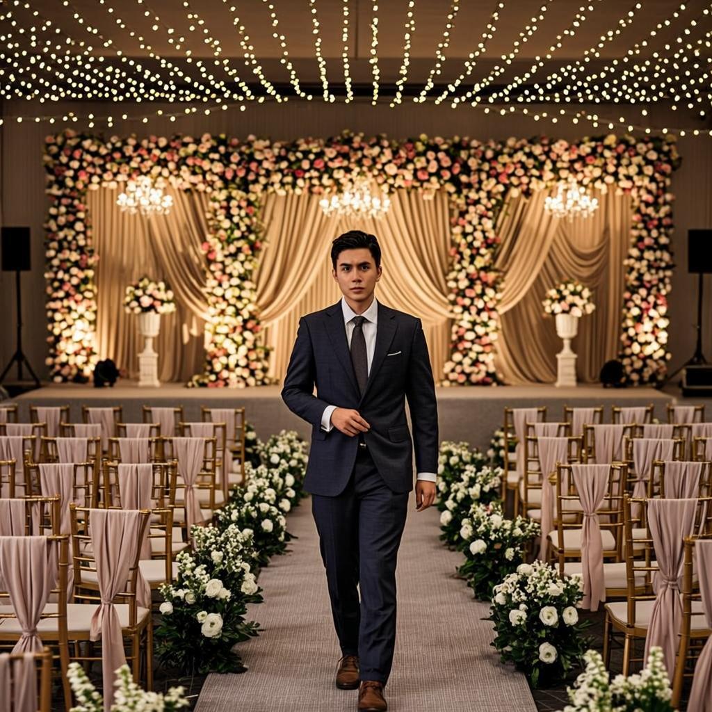 Elegant wedding event with floral decorations and professional planning
